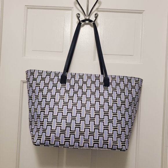 EC Kate Spade Large Margaretta Zip Close Tote Colorful, Business, Navy, Lavender - Picture 2 of 11